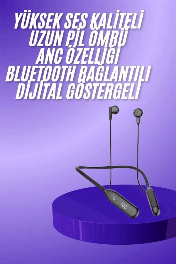 Boyun Bantlı Kablolu Yüksek Ses Kaliteli Bluetooth Kulaklık Uzun Pil Ömrü