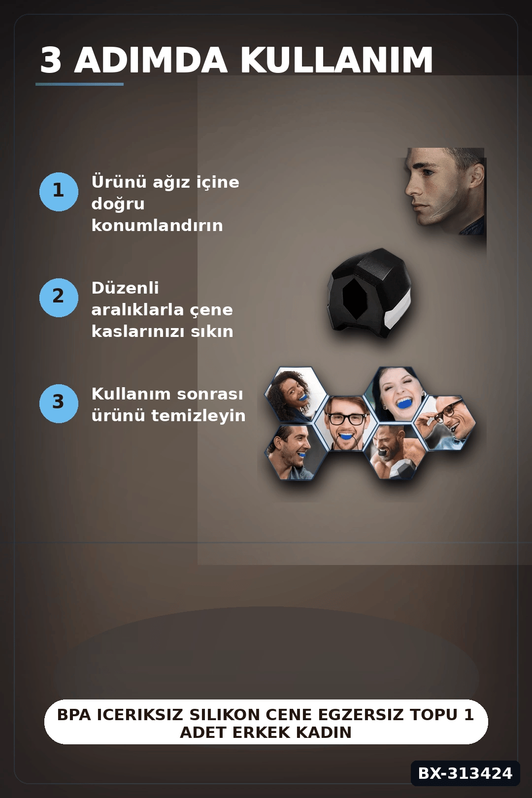 BPA Iceriksiz Silikon Cene Egzersiz Topu 1 Adet Erkek Kadin Cene Kaslari Icin BX-313424