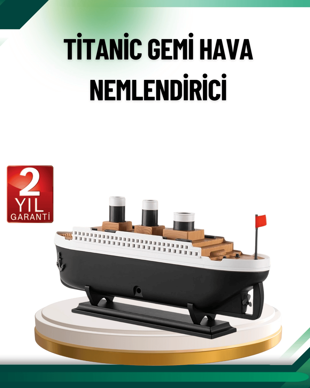 Buhar Efektli Titanik Gemi Oda Kokusu Difüzör LED Işıklı Nemlendirici