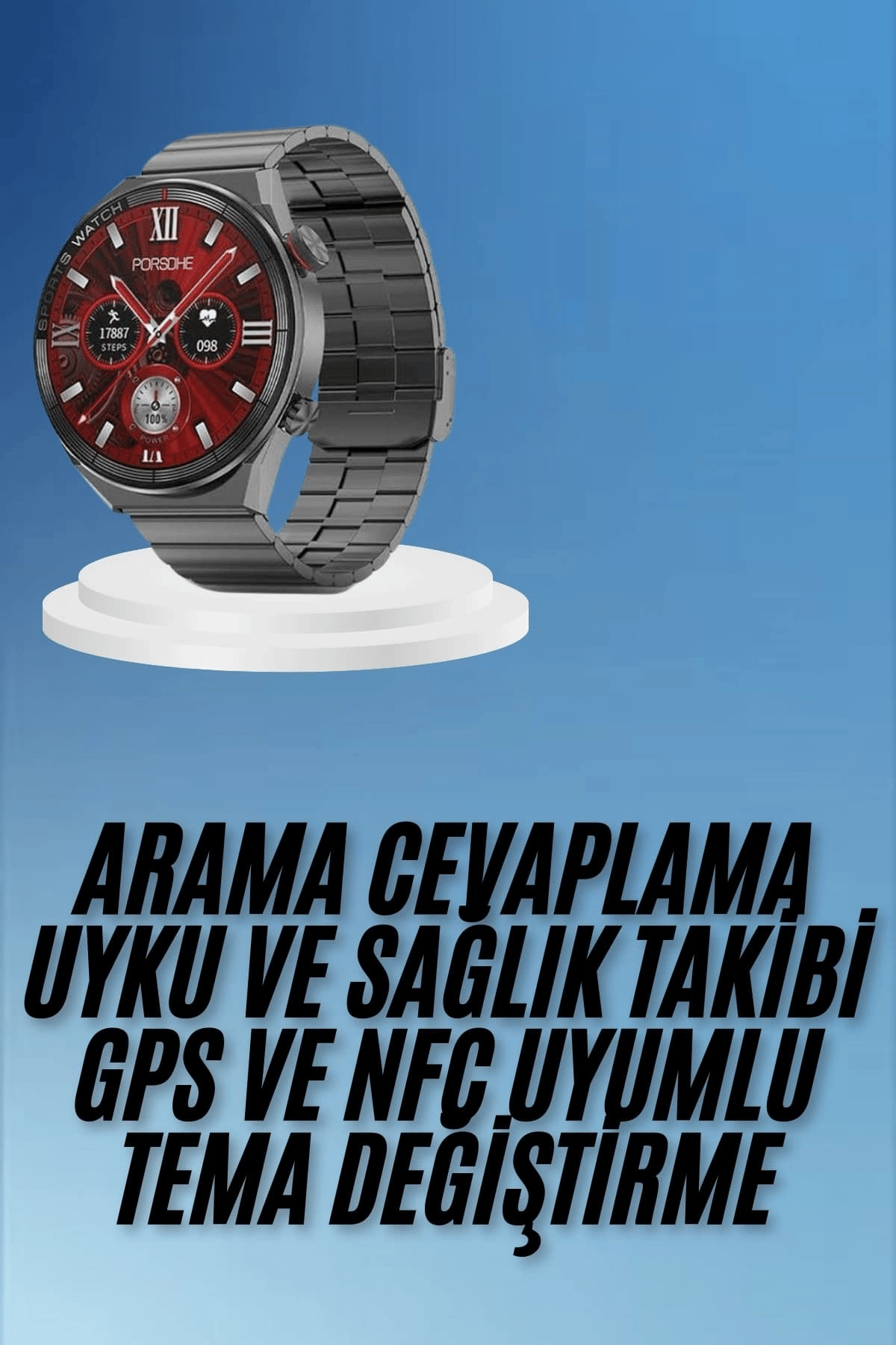 Çağrı Cevaplama Sesli Asistan Çoklu Dil Desteği 5.0 Bluetooth Akıllı Saat