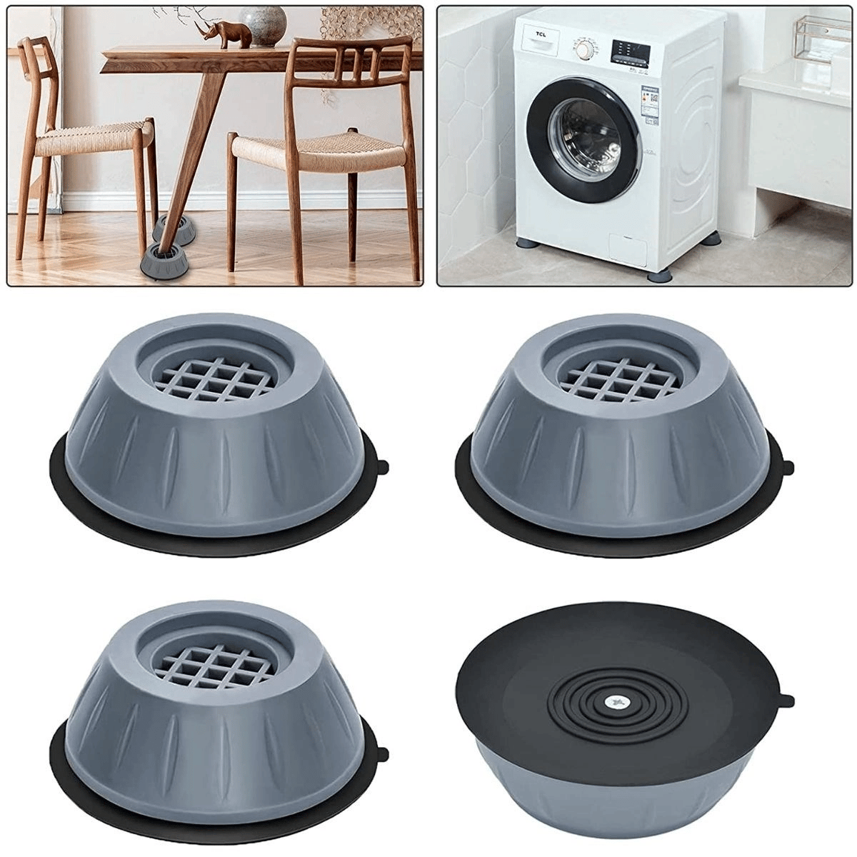 Çamaşır Makinesi Sarsıntı Titreşim Ses Önleyici Kaydırmaz Ayak 4lü Set Bx40