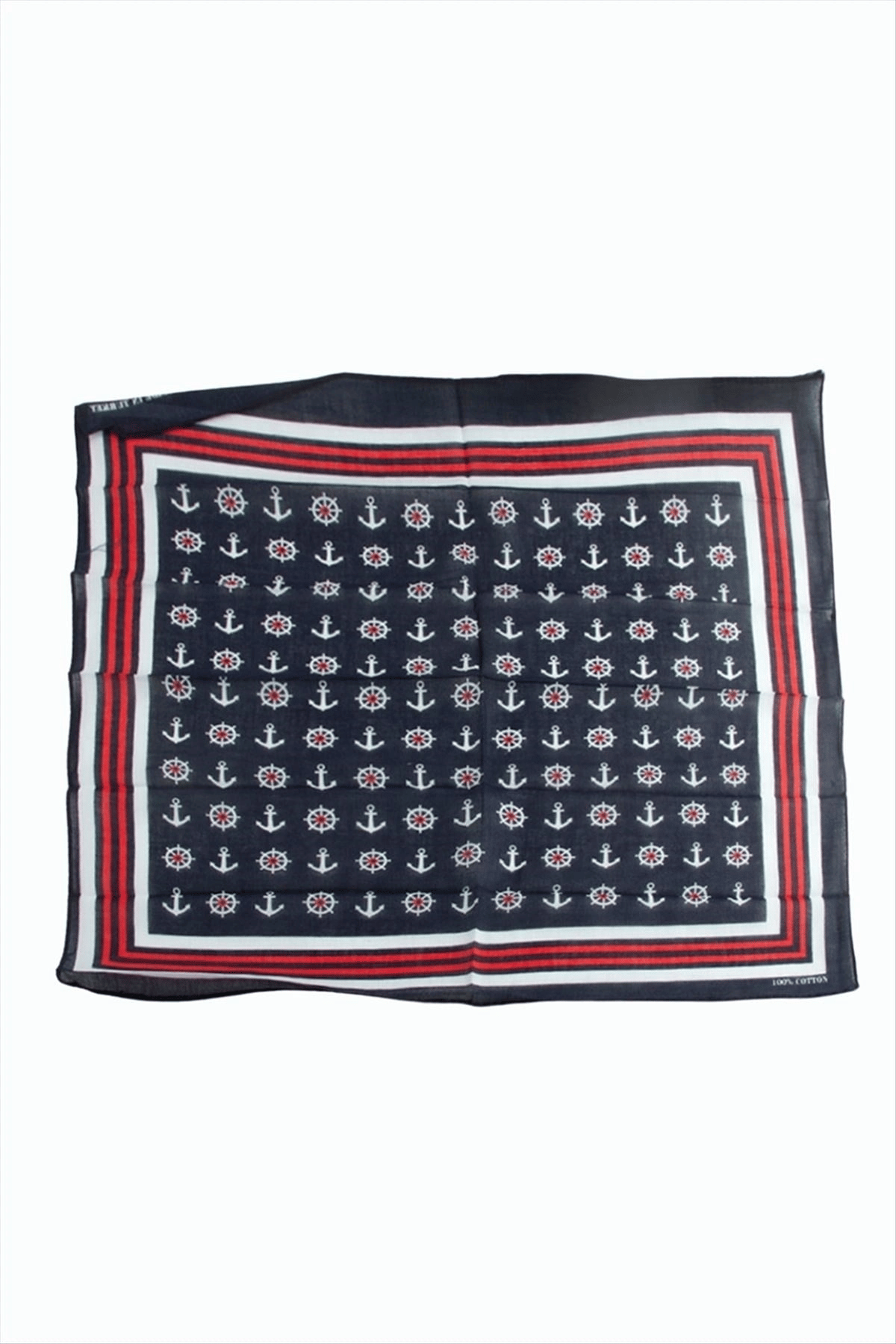 Çapa Dümen Desenli Bandana 50*50