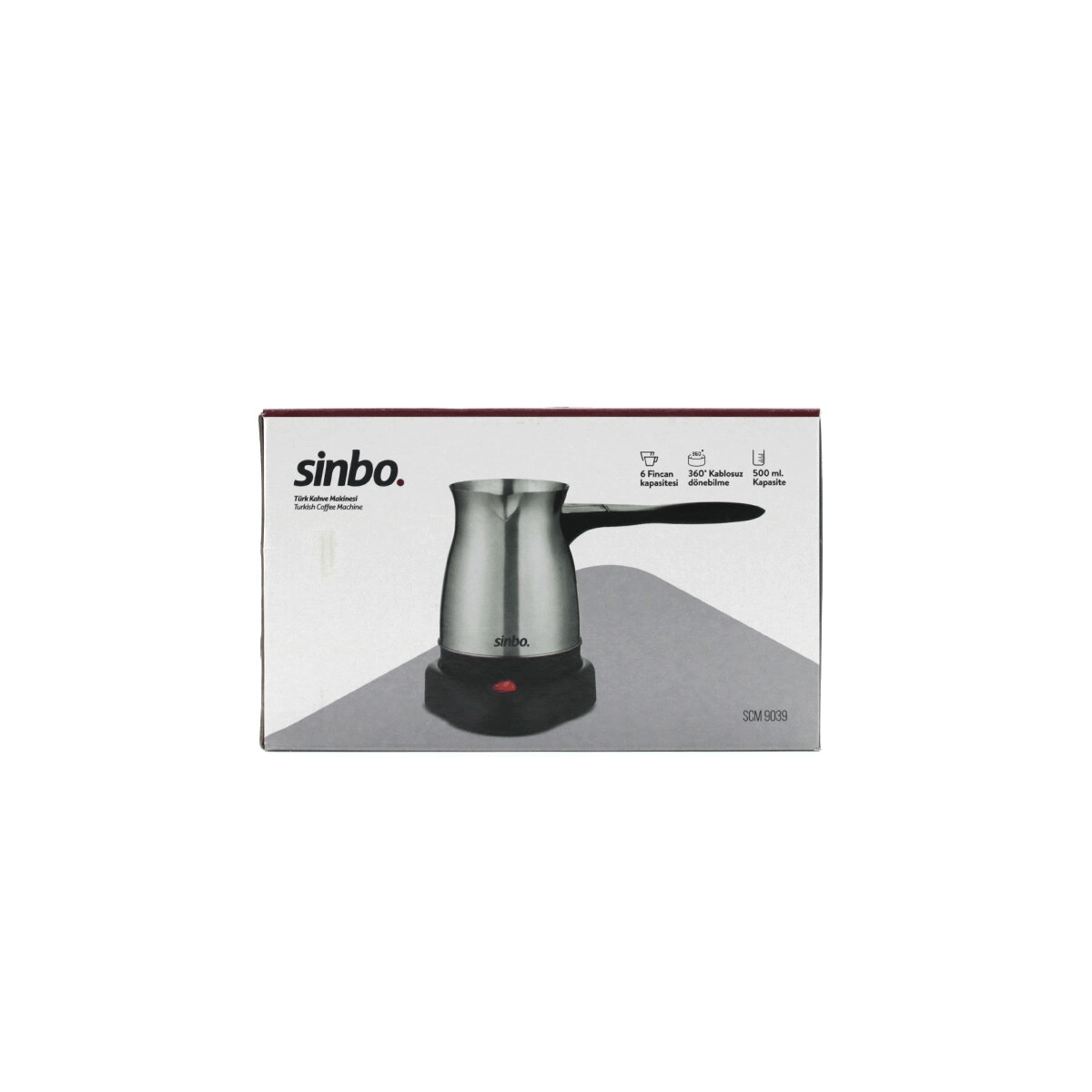 Çelik Elektrikli Cezve Türk Kahve Makinesi - 6fincan=500ml 360° Kablosuz Kullanım Katlanır Kulp 600w Scm-9039 Bx40