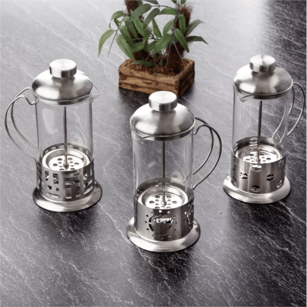 Çelik Kulplu Cam French Press - 350 ml