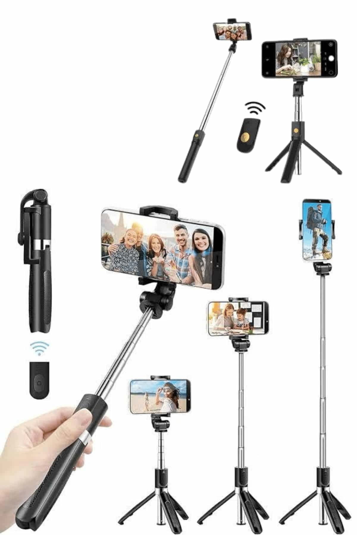 Cep Telefonu Tripod Standı Manyetik Selfie Sopa Bluetooth Uzaktan Kumandalı