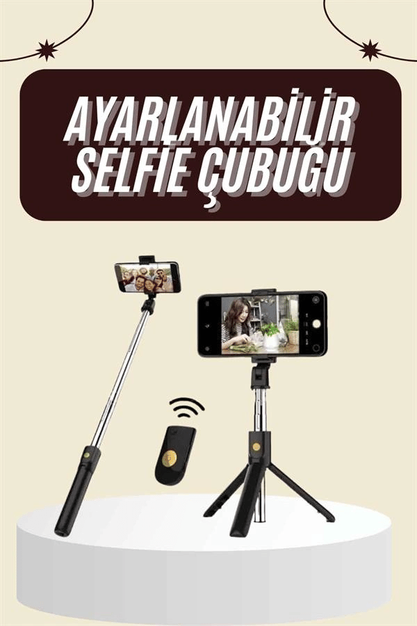Cep Telefonu Tripod Standı Manyetik Selfie Sopa Bluetooth Uzaktan Kumandalı