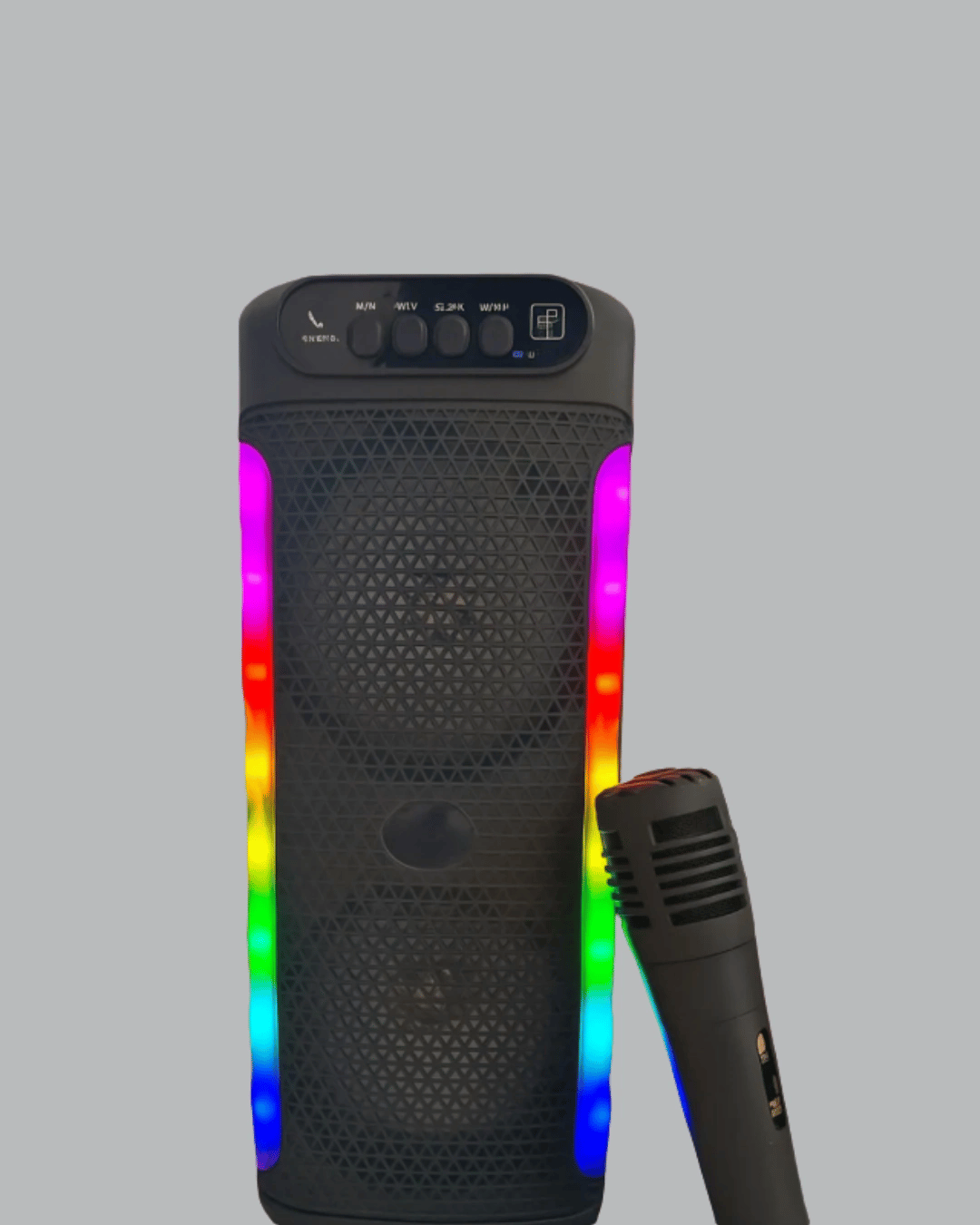 Çift 4 inç Hoparlörlü RGB Işıklı Bluetooth Ses Sistemi