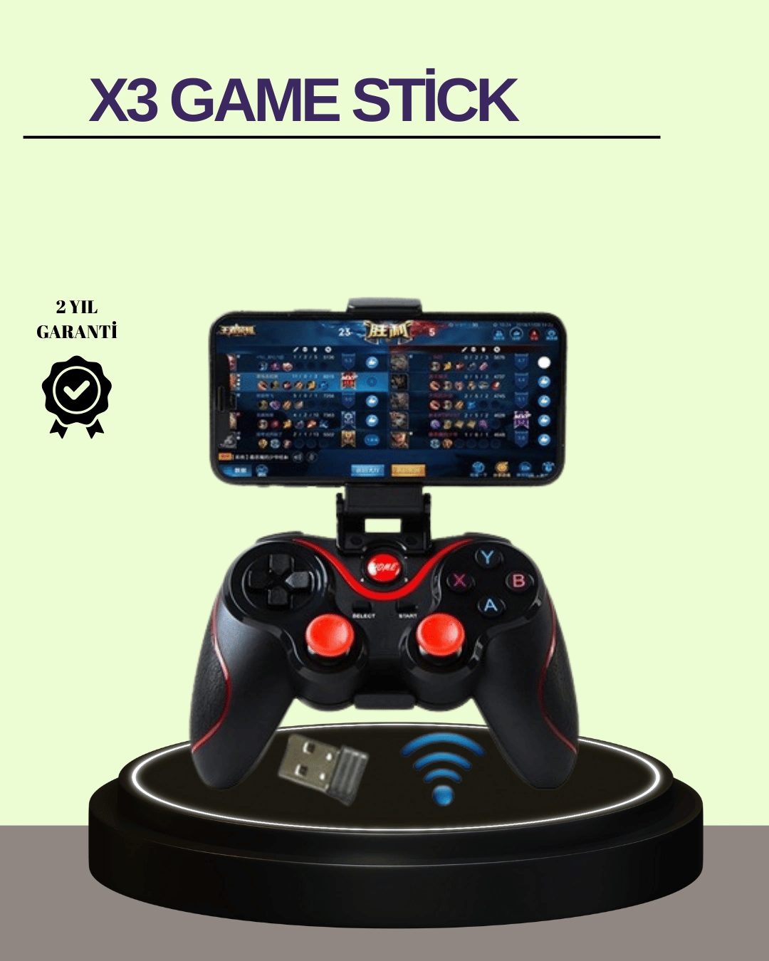 Çift Analog Joystick ve 14 Tuşlu Bluetooth Oyun Kumandası