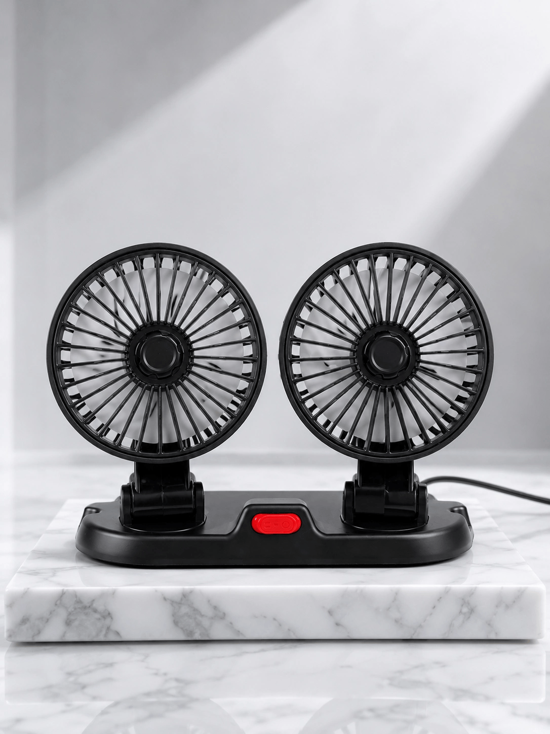 Çift Başlıklı Araç İçi USB Vantilatör Soğutucu Fan