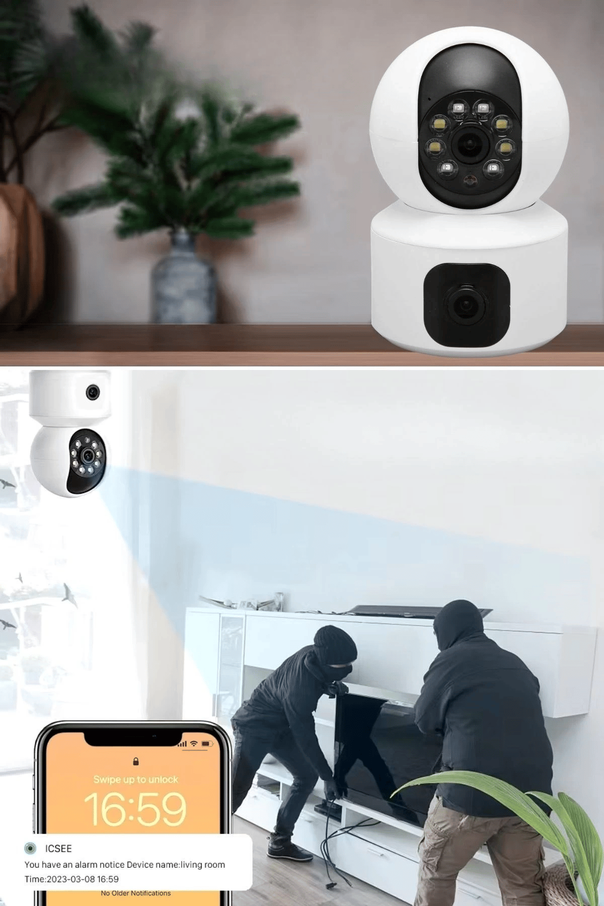 Çift Kameralı Wifi Bağlantılı Gece Görüşlü Ev Tipi Güvenlik Kamerası YoSee