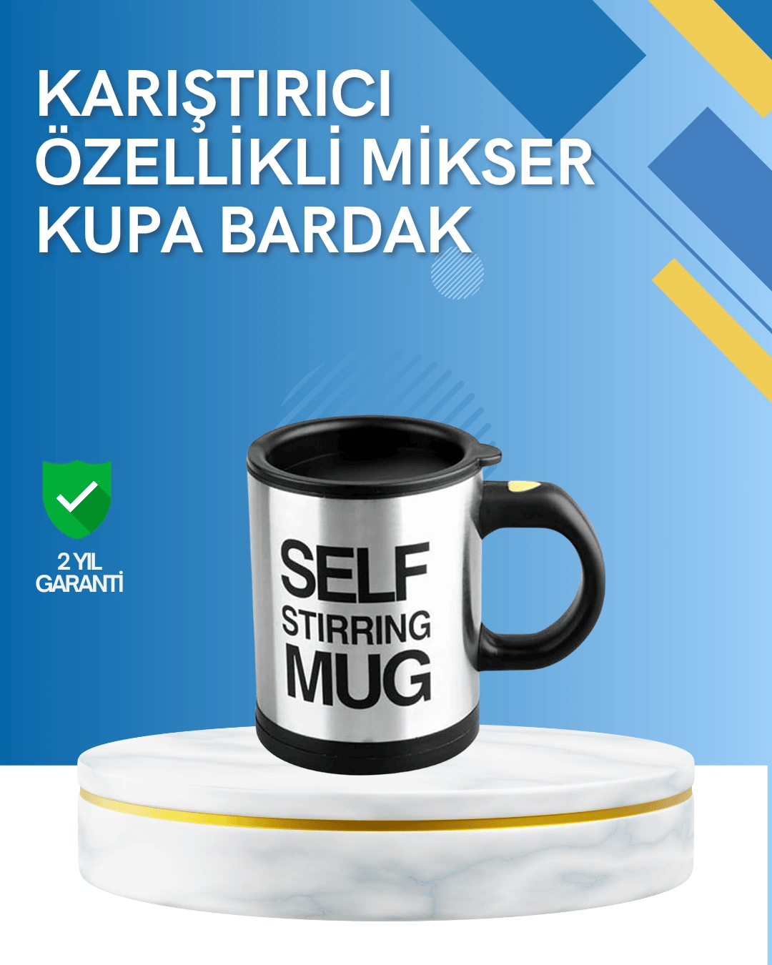Çift Katmanlı Termos Özellikli Karıştırma Motorlu Kupa