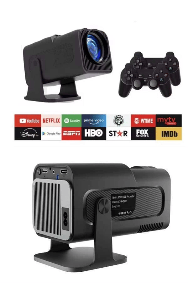 Çift Kollu Projeksiyon Taşınabilir Game Projektör Full Hd 1080P 4k Projeksiyon Gamepad