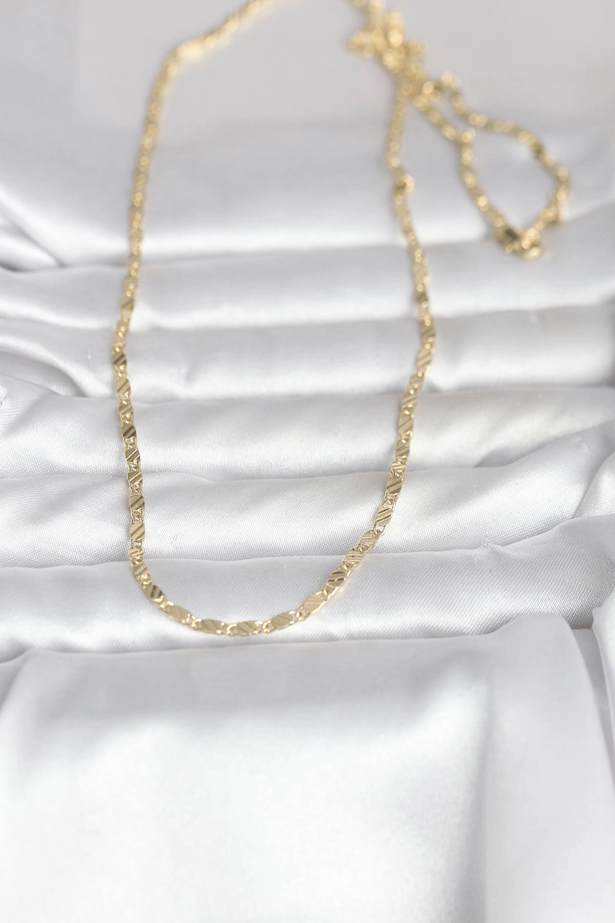 CM 14K Gold Renk Çizgi Lazer Model 60 cm Kadın Kolye