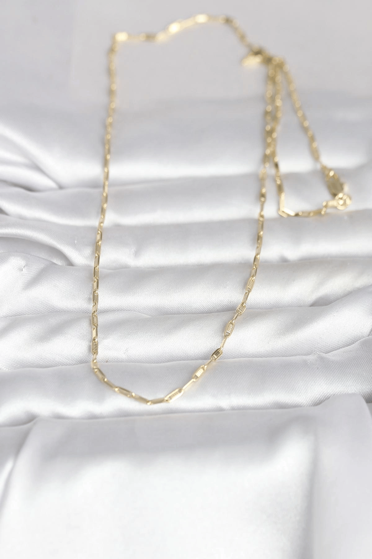 CM 14K Gold Renk İnce Ataç Zincir Model 60 cm Kadın Kolye