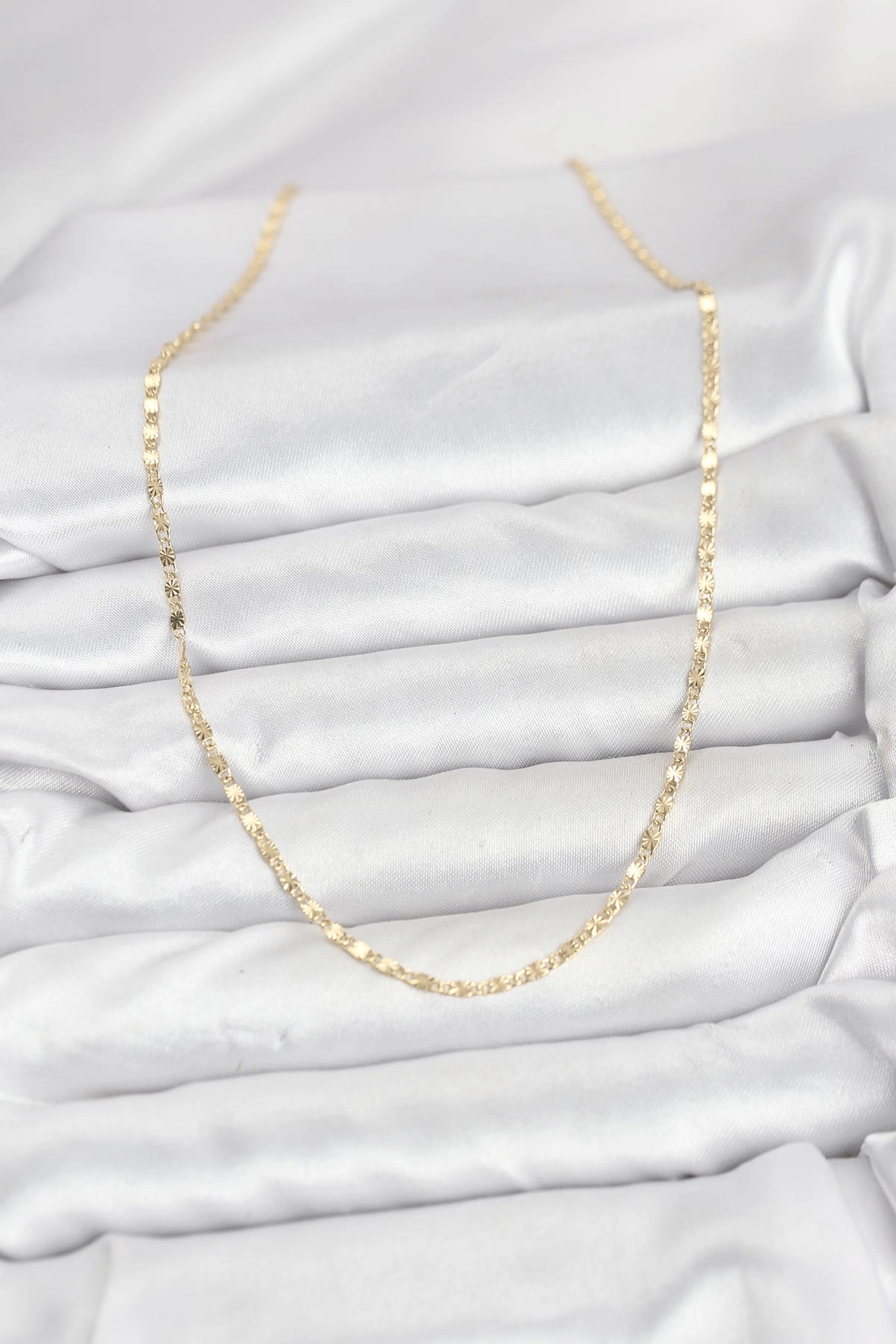 CM 14K Gold Renk Lazer İnce Zincirli Kadın Kolye
