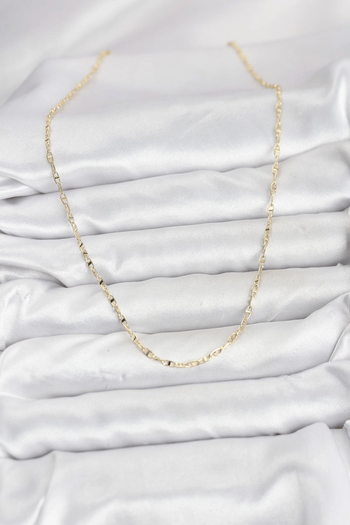 CM 14K Gold Renk Pirinç Gemi Zinciri Model Kadın Kolye