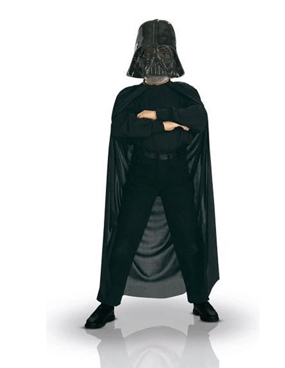 Çocuk Boy Yıldız Savaşları Star Wars Darth Vadet Maskesi Ve 90 Cm Pelerin Seti Siyah Bx40