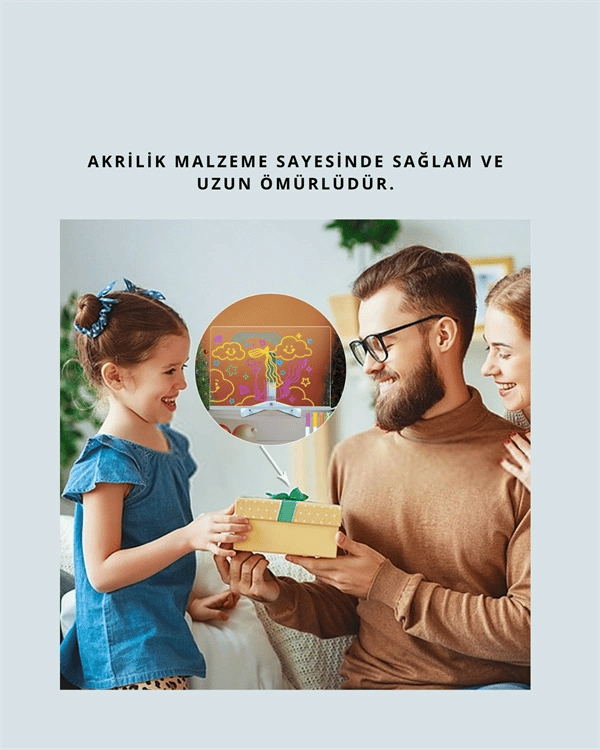Çocuklar İçin Renkli LED Mesaj Tahtası – Neon Kalemli, Eğlenceli ve Yaratıcı Yazı Panosu