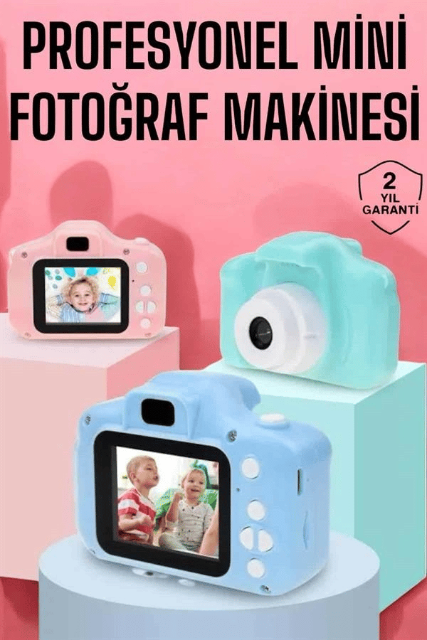 Çocuklara Özel Dijital Fotoğraf Makinesi Mini 1080P HD Kaliteli