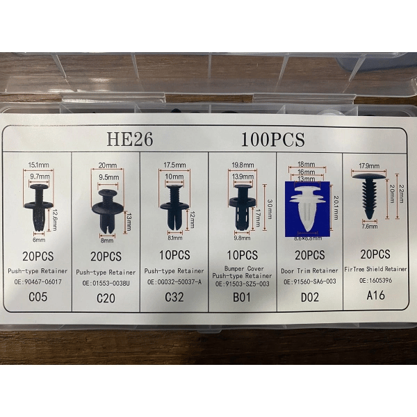 Çok Amaçlı Plastik Bağlantı Klipsi Seti 100 Parça