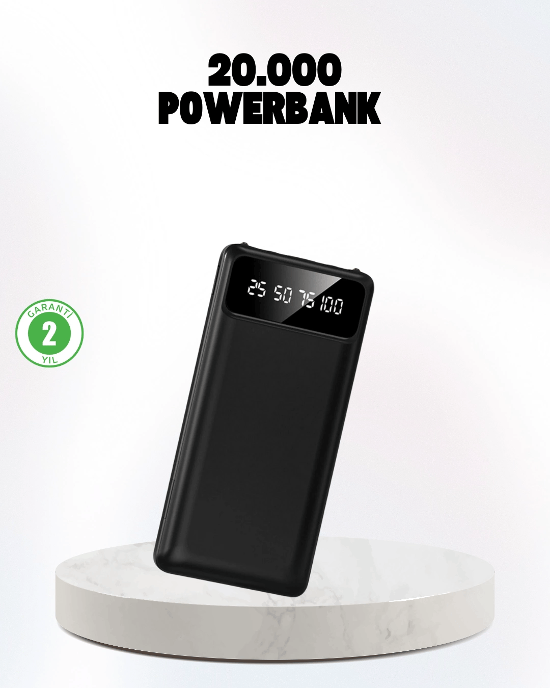 Çoklu Güvenlik Korumalı 20.000 mAh Powerbank Fener Özellikli