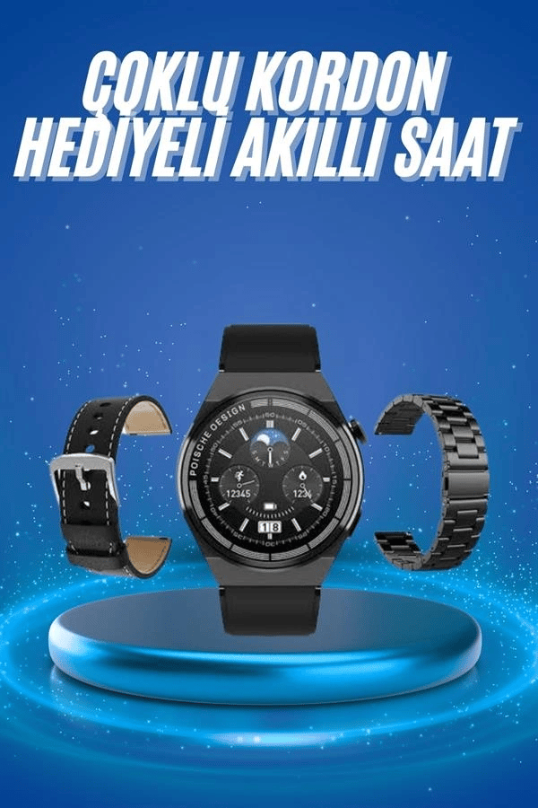 Çoklu Kordon Hediyeli Akıllı Saat Çağrı Cevaplama Müzik Dinleme Dokunmatik Ekran