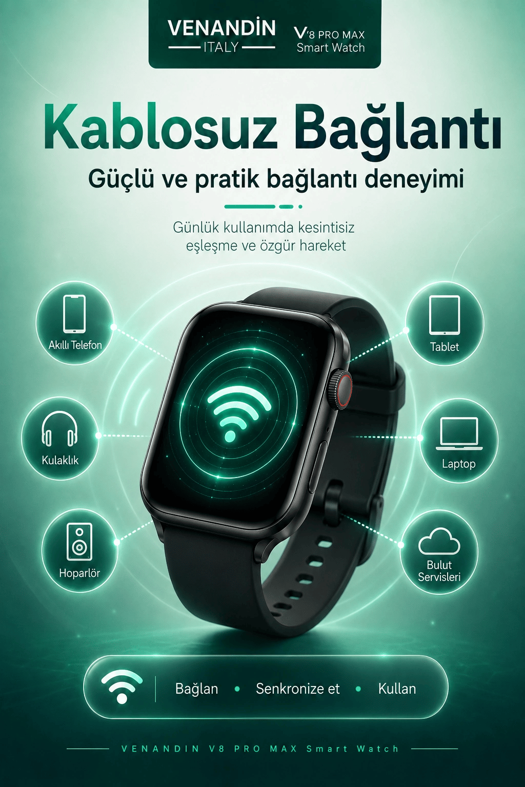 Çoklu Uygulama Destekli Bluetooth Akıllı Saat Dokunmatik Ekranlı Bildirim Özellikli