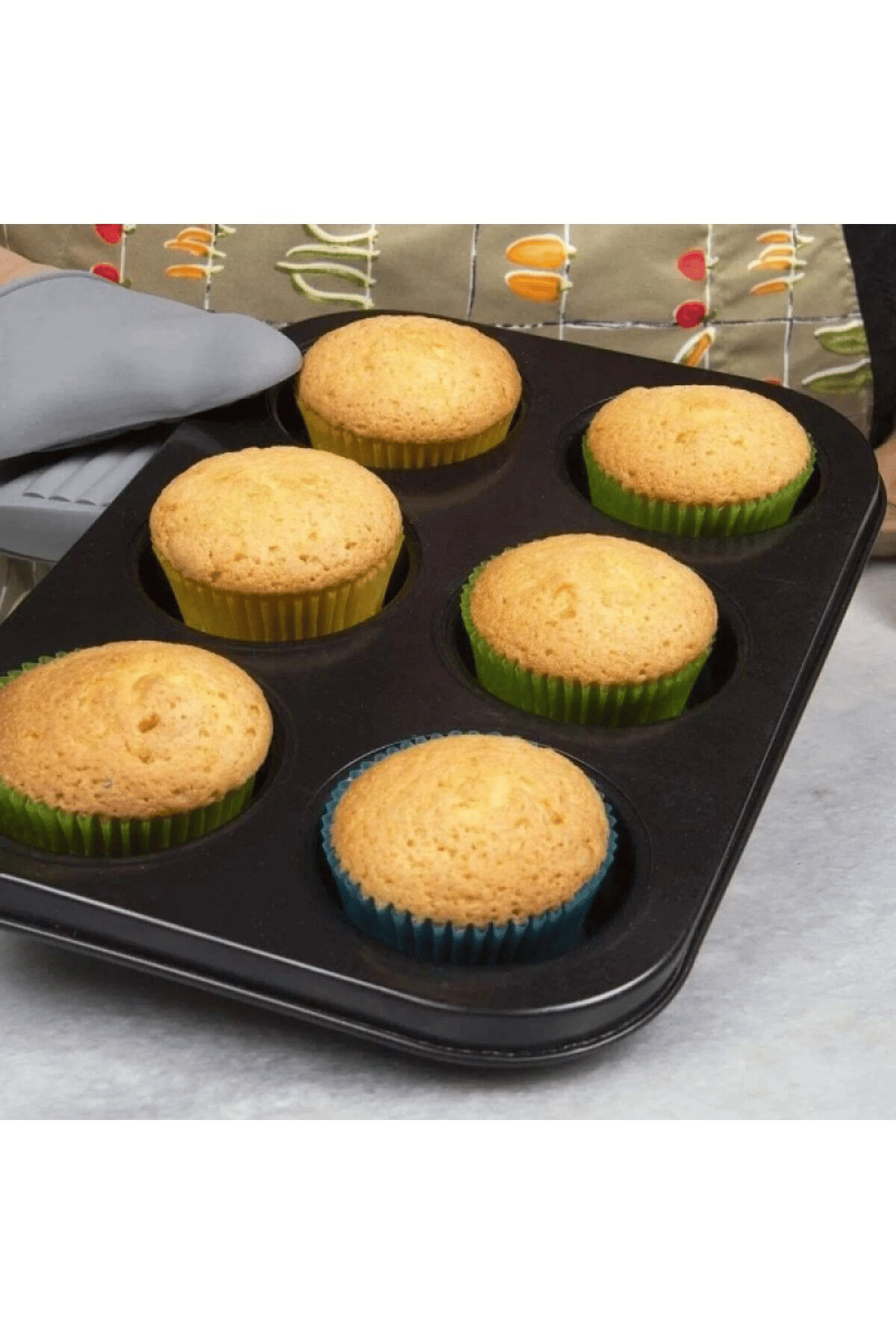 Cupcake Fırın Kalıbı 6 Büyük Bölmeli 6 Bölmeli Muffin Kek Kalıbı
