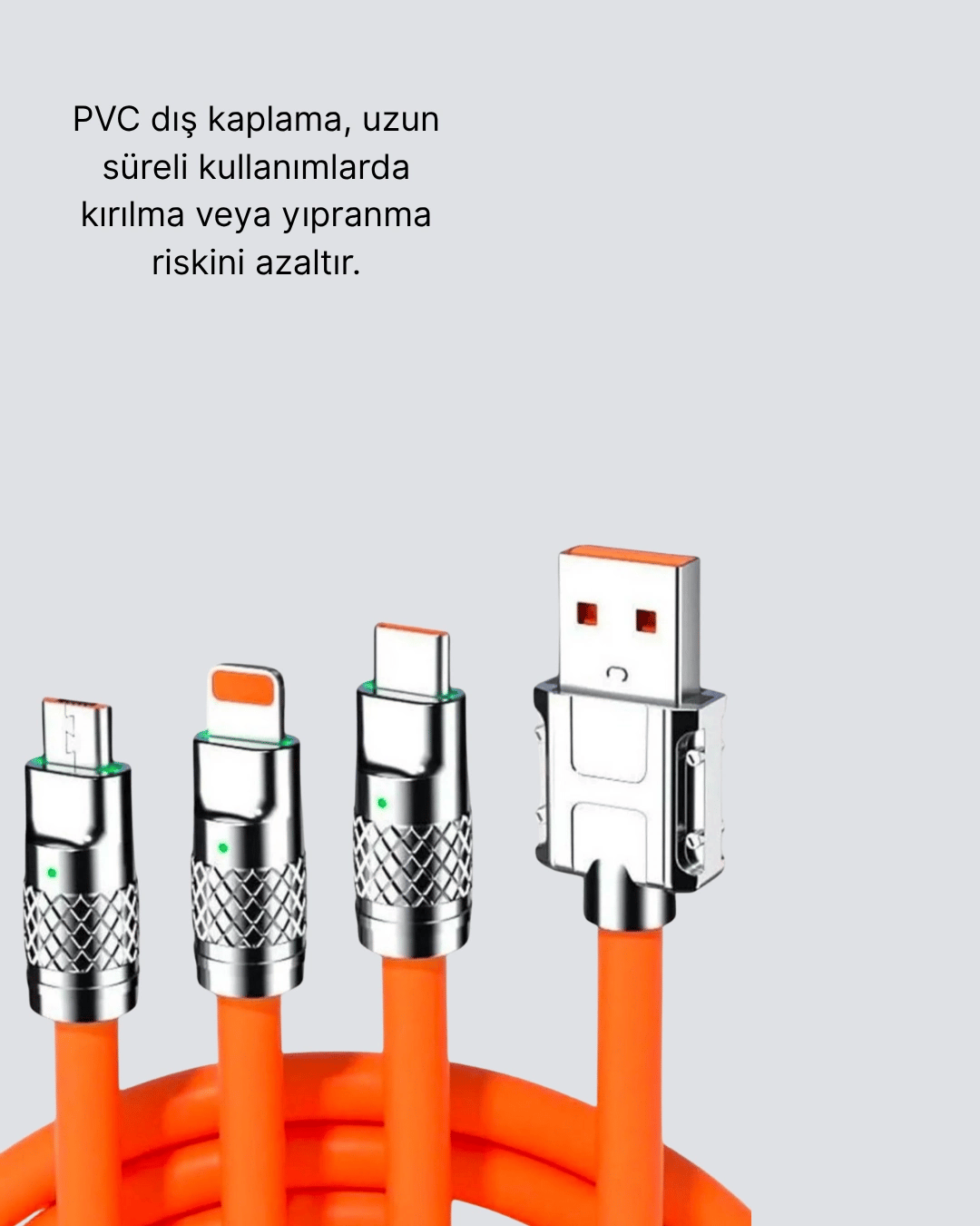 Dayanıklı Hızlı Şarj Kablosu – Esnek, Kırılmaz ve Yüksek Hızlı Veri Aktarım Destekli