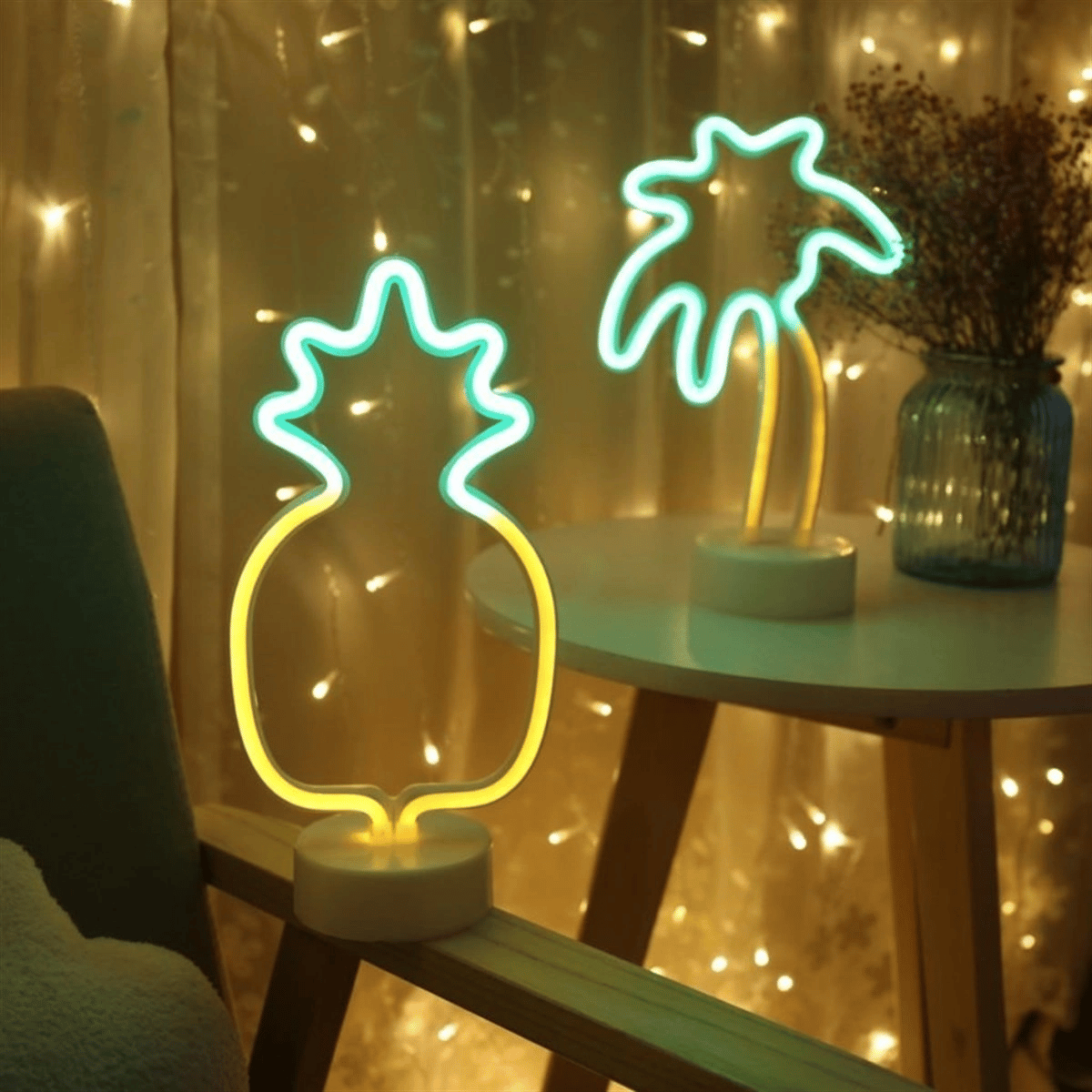 Dekoratif Ananaslı Neon Led Masa Ve Gece Lambası Hediyelik Lamba Bx40
