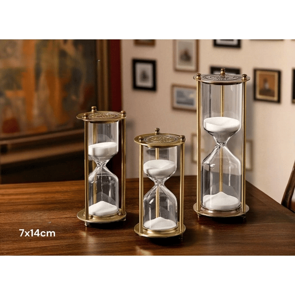Dekoratif Cam Kum Saati 7x14 cm