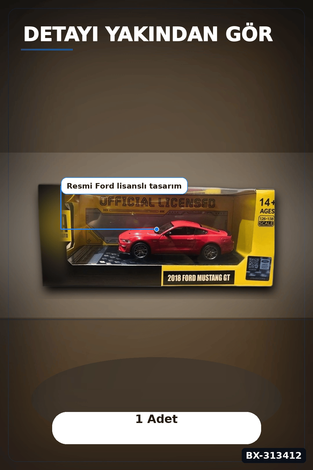 Detayli 1/32 Olcek 2018 Ford Mustang GT Kirmizi Kasik Model Araba Vitrin Icin 1 Adet BX-313412