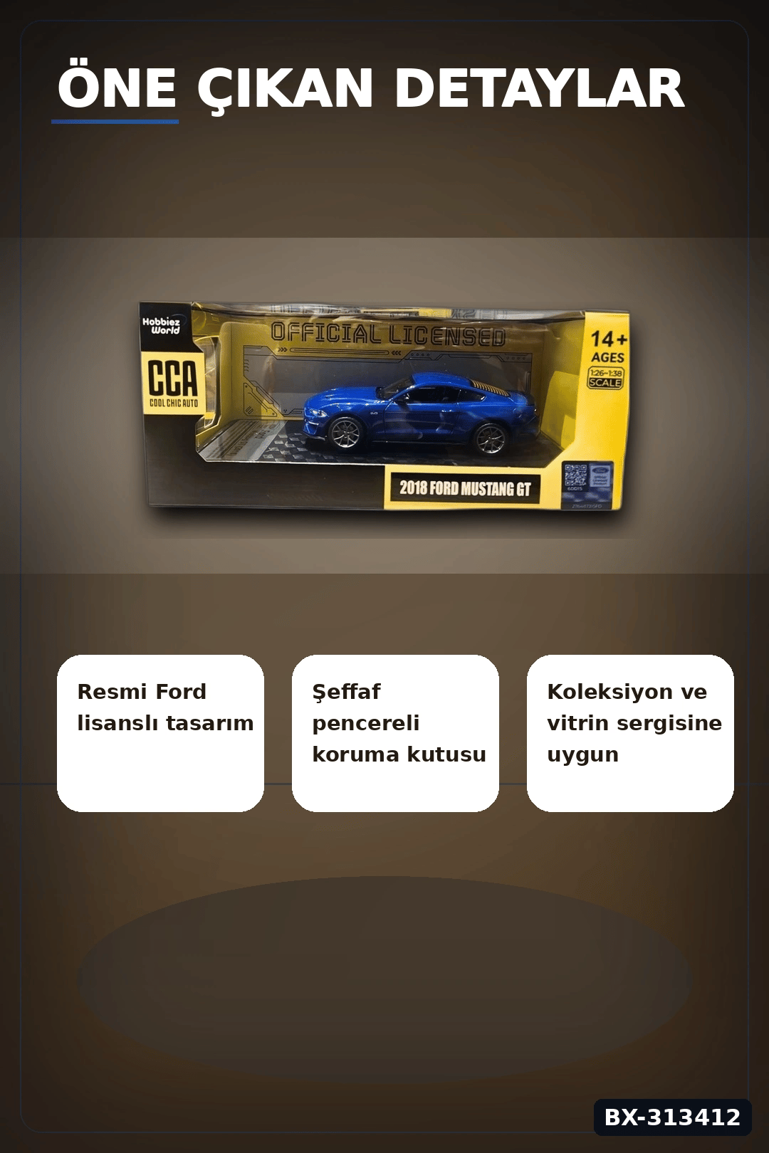 Detayli 1/32 Olcek 2018 Ford Mustang GT Kirmizi Kasik Model Araba Vitrin Icin 1 Adet BX-313412