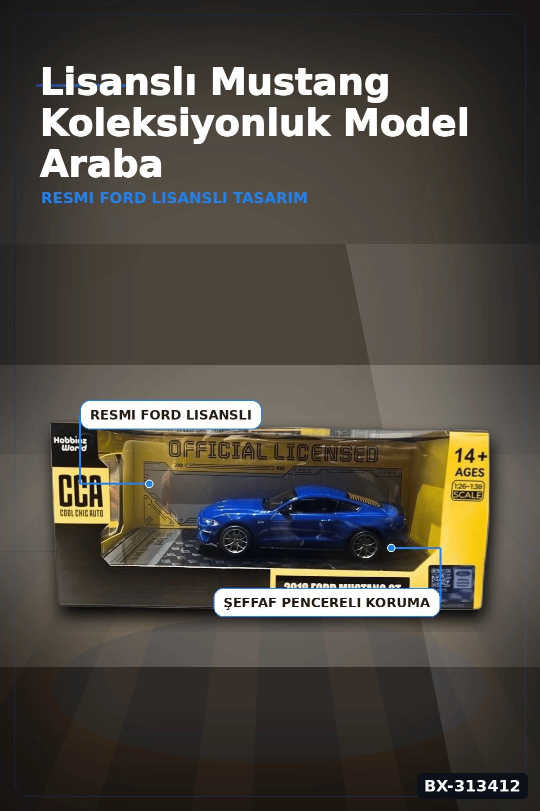 Detayli 1/32 Olcek 2018 Ford Mustang GT Kirmizi Kasik Model Araba Vitrin Icin 1 Adet BX-313412