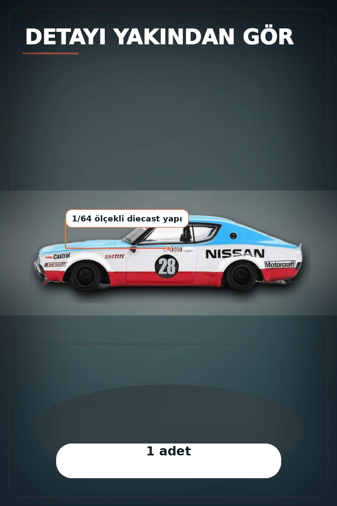 Detaylı 1/64 Diecast Nissan Skyline Kenmeri Liberty Walk Yarış Arabası Modeli BX-313382
