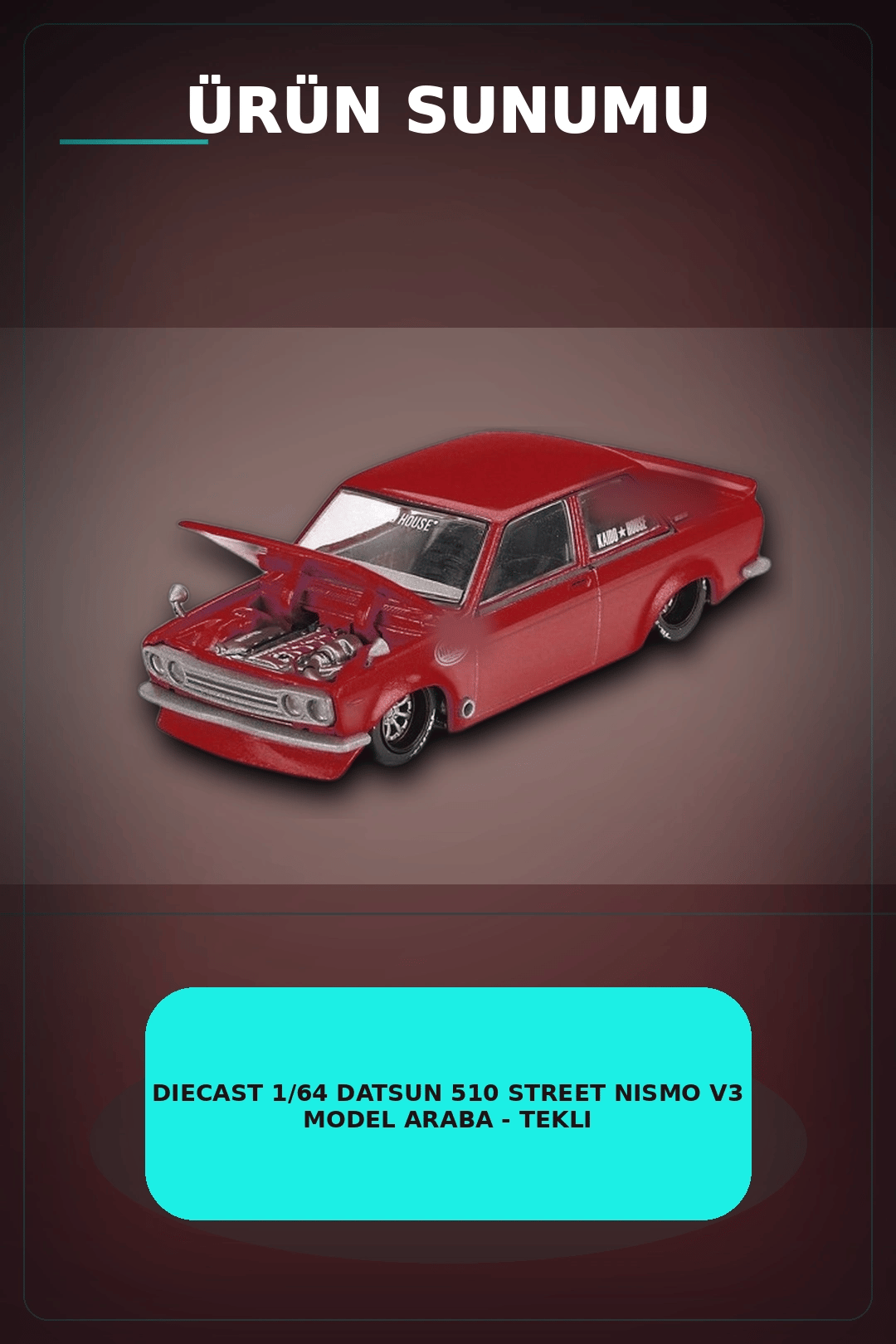 Diecast 1/64 Datsun 510 Street Nismo V3 Model Araba - Tekli Kutu, Koleksiyonluk BX-313377