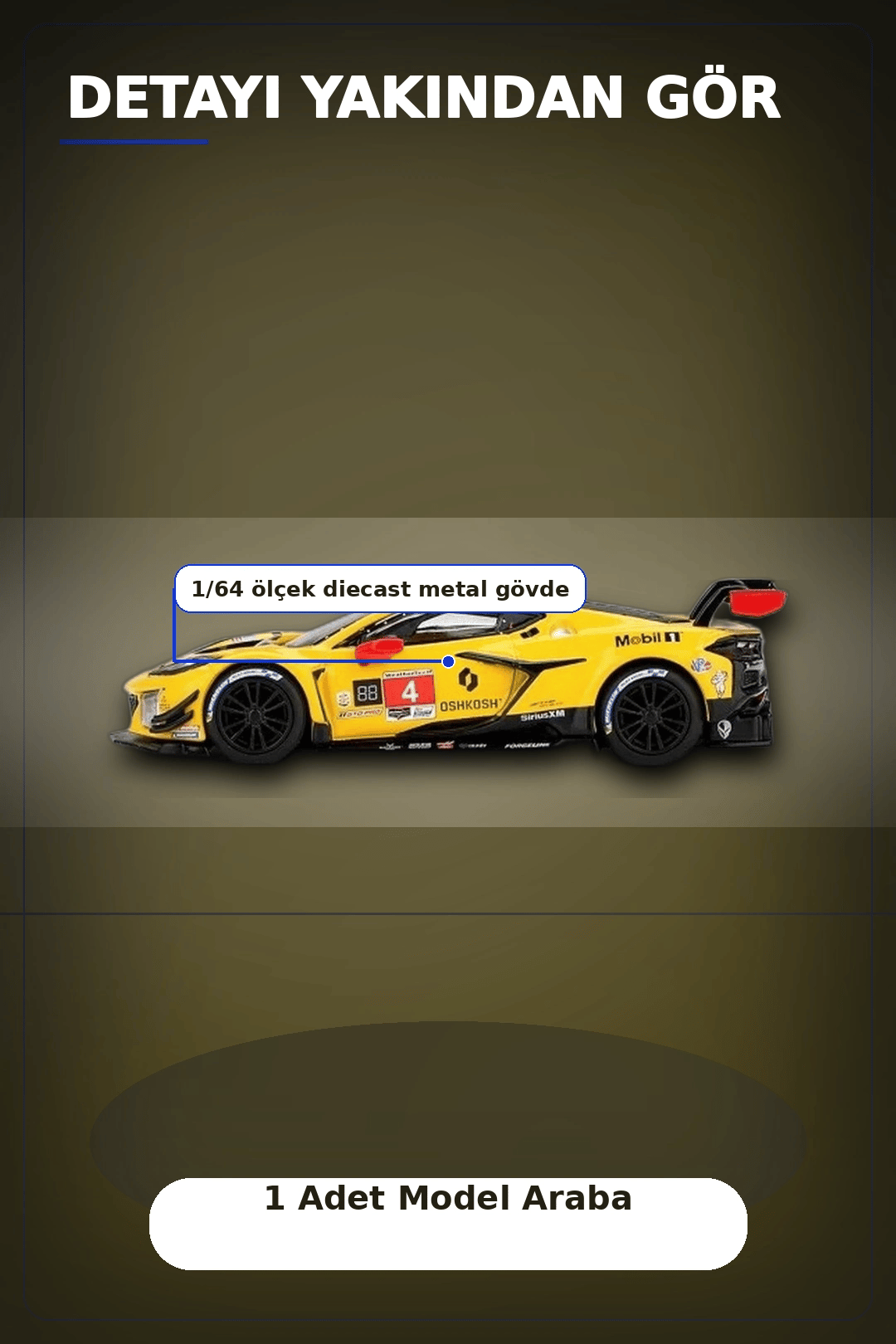 Diecast 1/64 Ölçek Chevrolet Corvette Z06 GT3.R #4 Daytona 24 Saat Yarış Arabası Modeli BX-313327