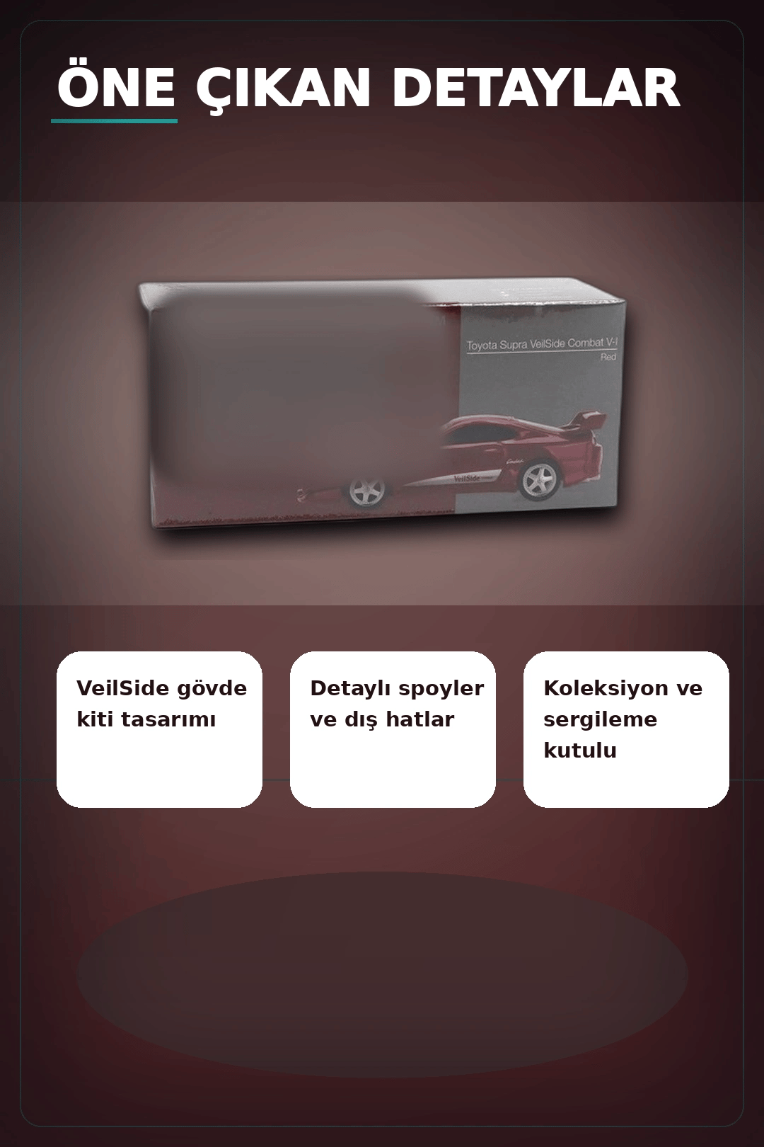 Diecast 1/64 VeilSide Combat V-I Toyota Supra Kırmızı Model Araba - Tekli Kutu BX-313405