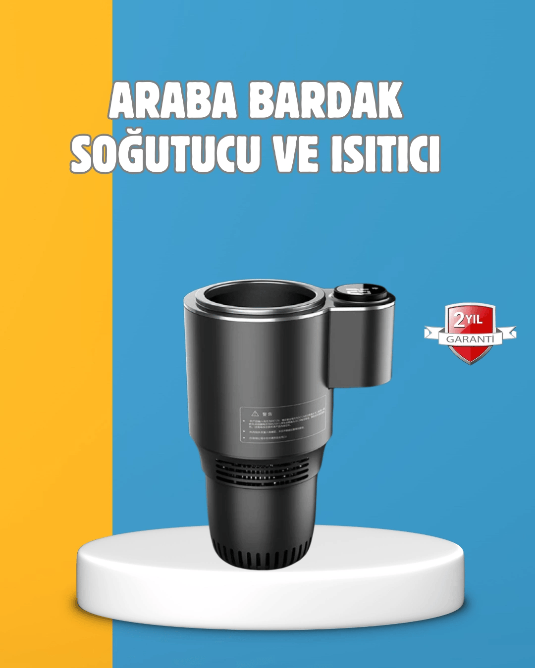 Dijital Ekranlı Akıllı Bardaklık Araç İçi Termal Isıtıcı Soğutucu
