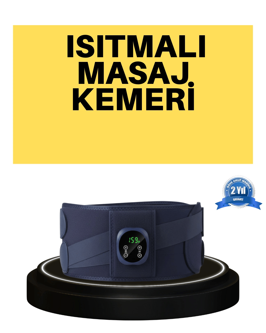Dijital Ekranlı Isıtmalı Masaj Kemeri Bel Çevresi 100 cm Altı İçin Uygun