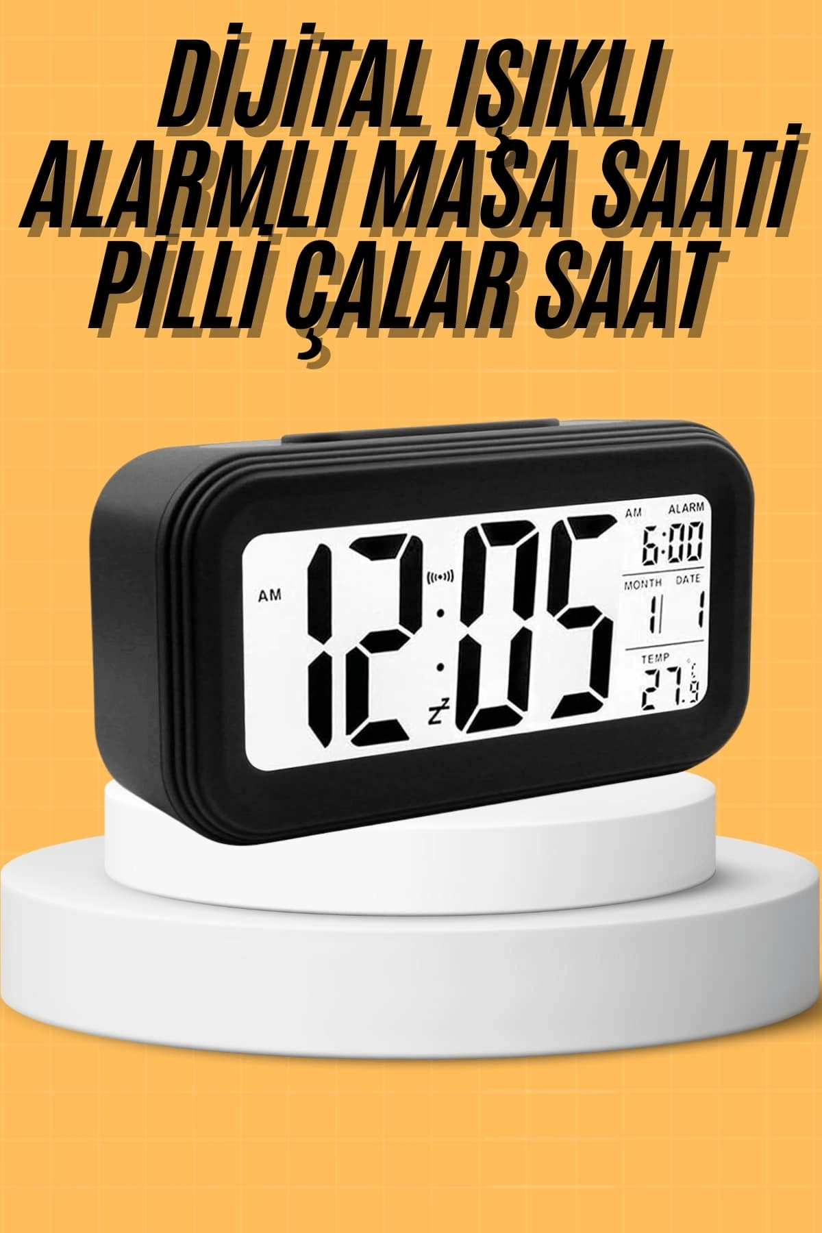 Dijital Masa Saati Takvim Çalar Saat Alarmlı Işıklı Led Ekran Pilli