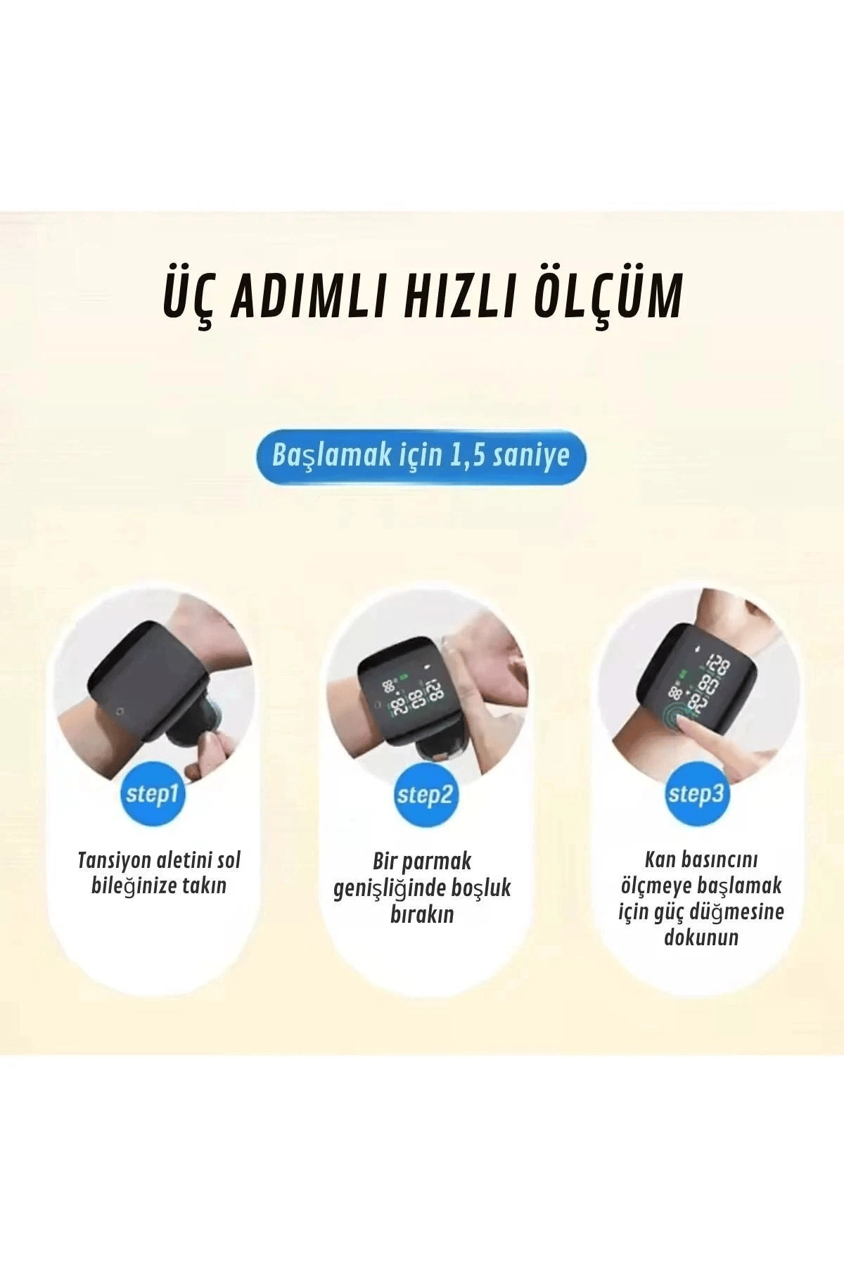Dijital Türkçe Bilekten Tansiyon Ölçme Aleti Otomatik Tansiyon Ölçer Renkli Akıllı LCD Sesli Uyarı