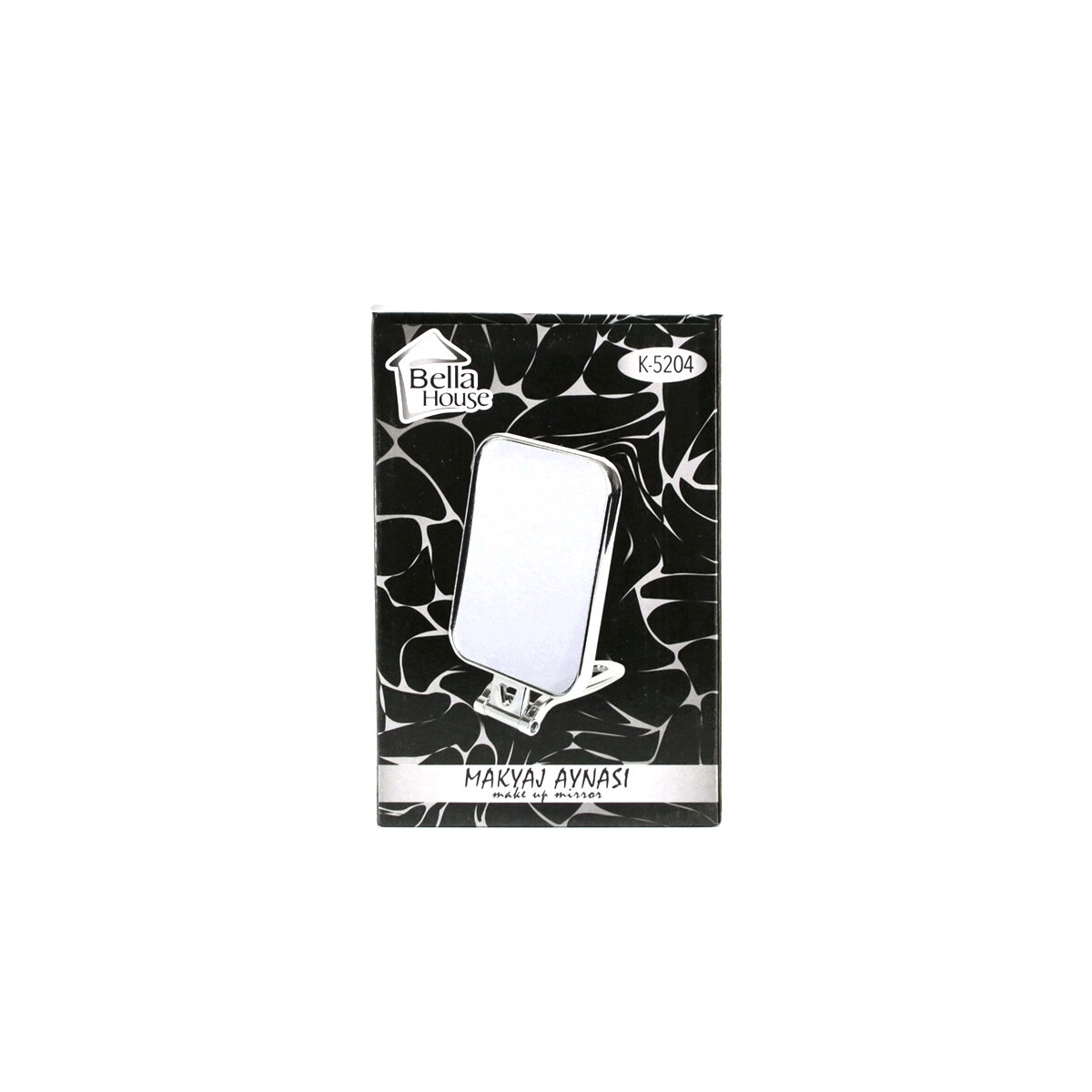 Dikdörtgen - Gümüş 15x11.5cm Makyaj Aynası Çift Taraflı Katlanır Ayaklı Bx40