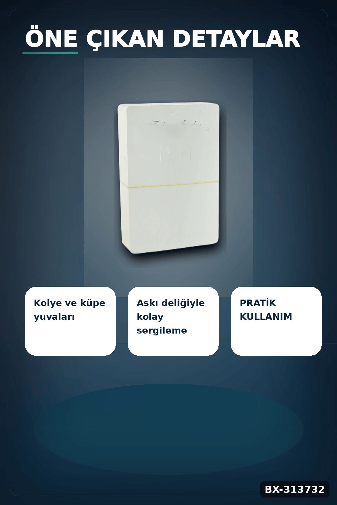 Dikdörtgen Karton Kolye Kartı 20,5x13,5 cm 100 Adetlik Balya Takı Askısı BX-313732