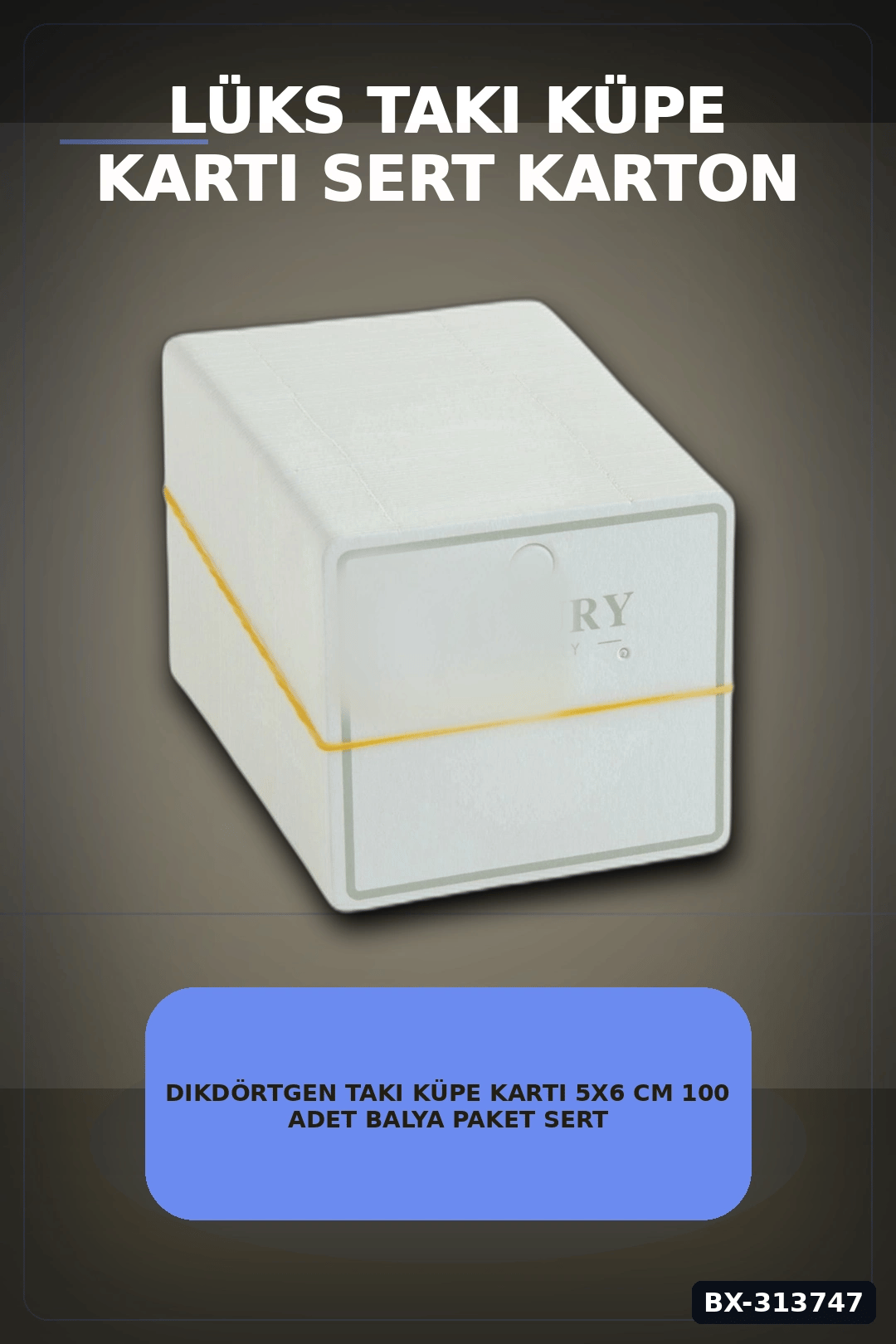 Dikdörtgen Takı Küpe Kartı 5x6 Cm 100 Adet Balya Paket Sert Karton BX-313747
