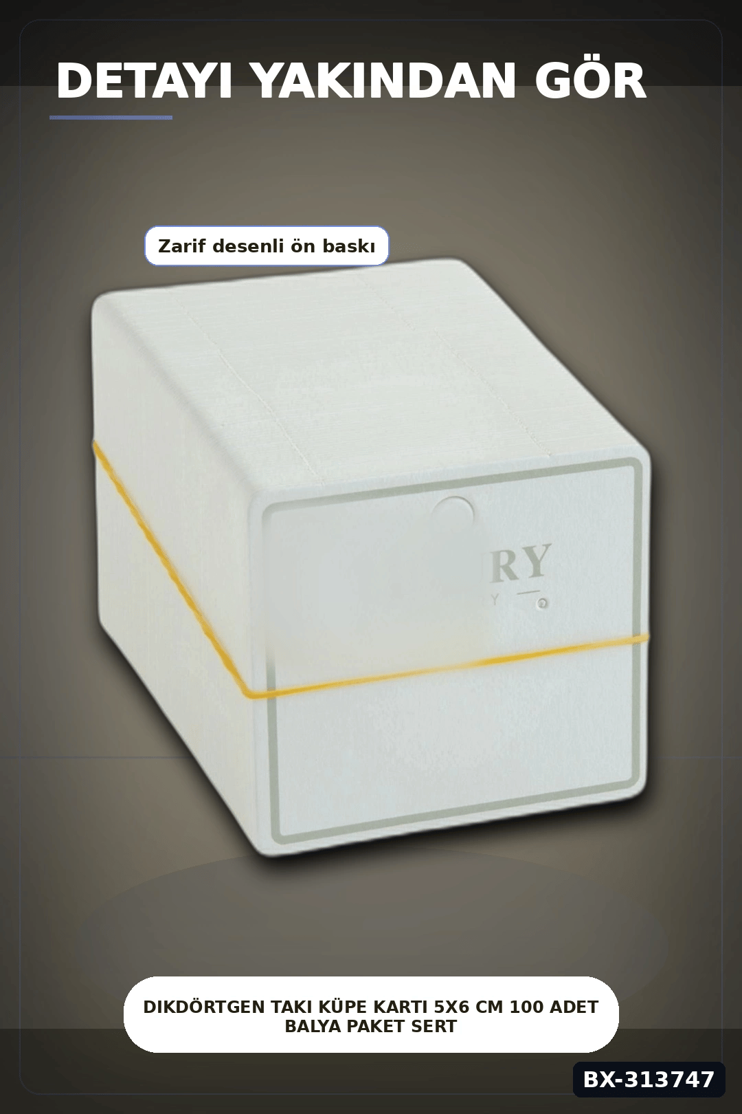 Dikdörtgen Takı Küpe Kartı 5x6 Cm 100 Adet Balya Paket Sert Karton BX-313747