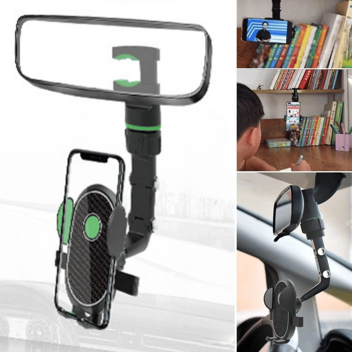 Dikiz Aynasına Takılabilen Eklemli Telefon Tutucu Aparat Bx40