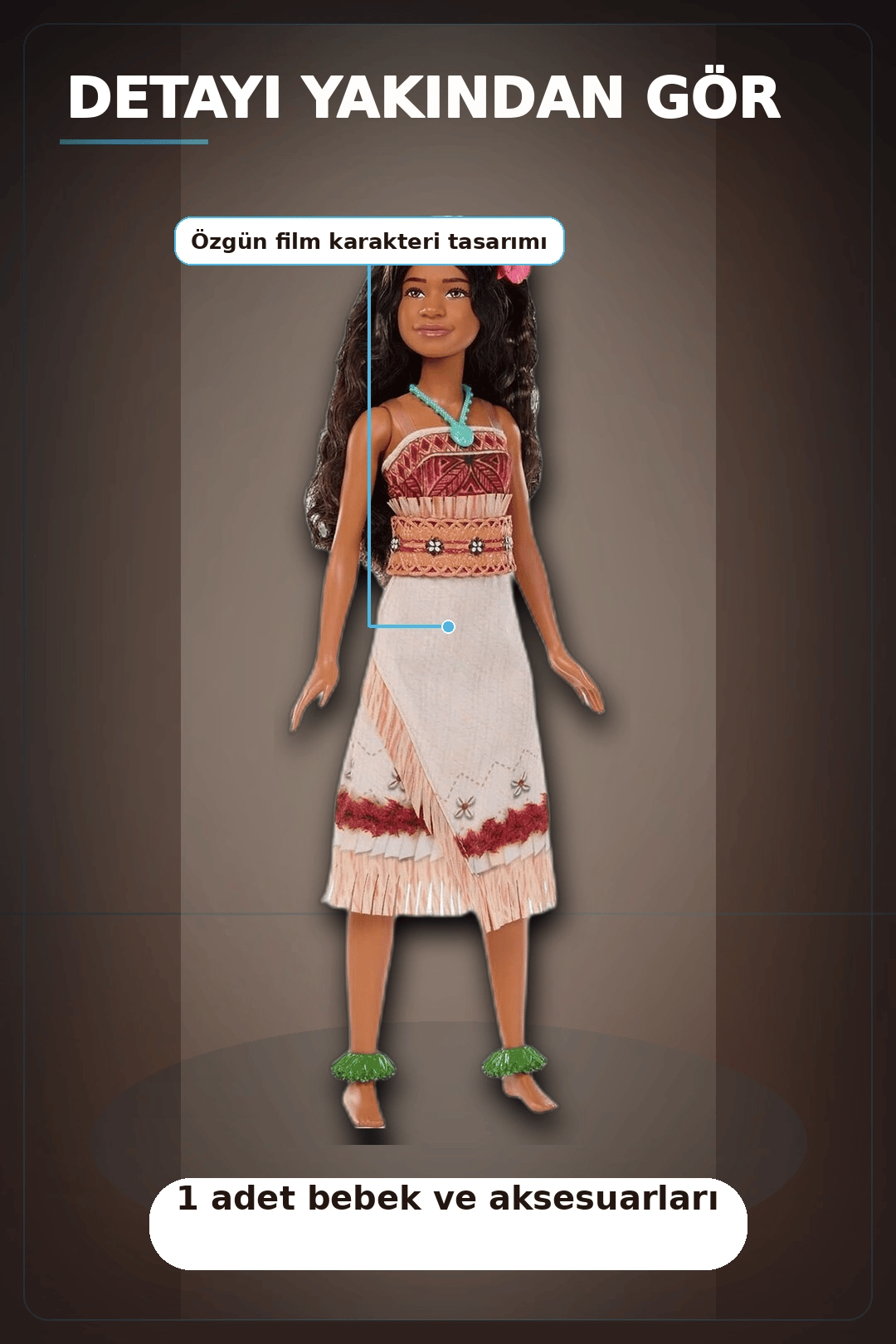 Disney Moana Live Action Film Karakteri 32 cm Bebek Oyuncak, 3-6 Yas Cocuk Hediyesi BX-313367