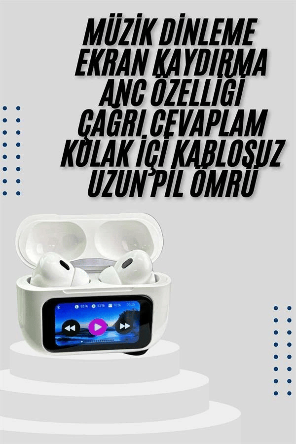 Dokunmatik Ekranlı Air Pro 2 ANC Kulaklık Kablosuz Çok Fonksiyonlu
