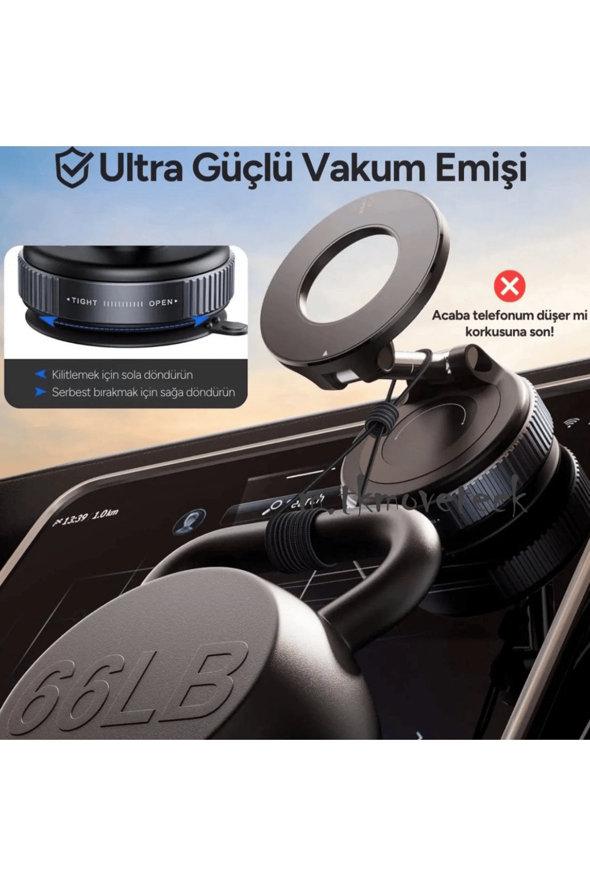 Dönebilen 360 Ayarlanabilir Araç Içi Tutucu Kullanılabilen Vakumlu Magsafe Telefon Tutucu